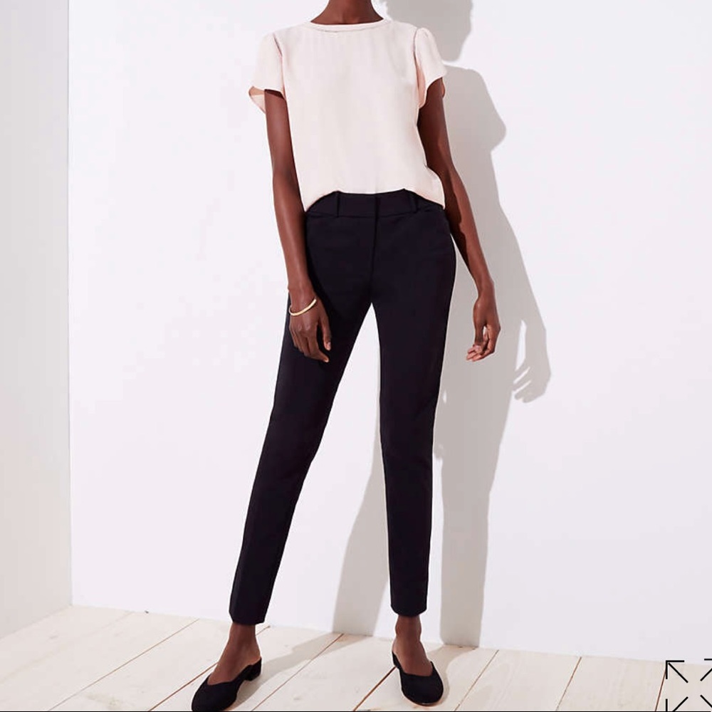 Loft Marisa Modern skinny trouser black dress pant